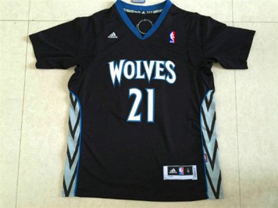 Maillot De Basket Minnesota Timberwolves Kevin Garnett 21 Short Sleeve Noir